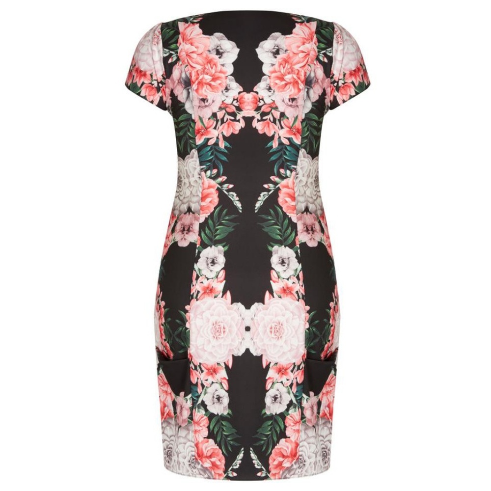 NWT Womens Plus Size 24W Nordstrom City Chic Mirror Floral Print Tunic Dress - Picture 4 of 5